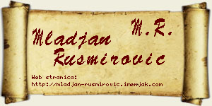 Mlađan Rusmirović vizit kartica